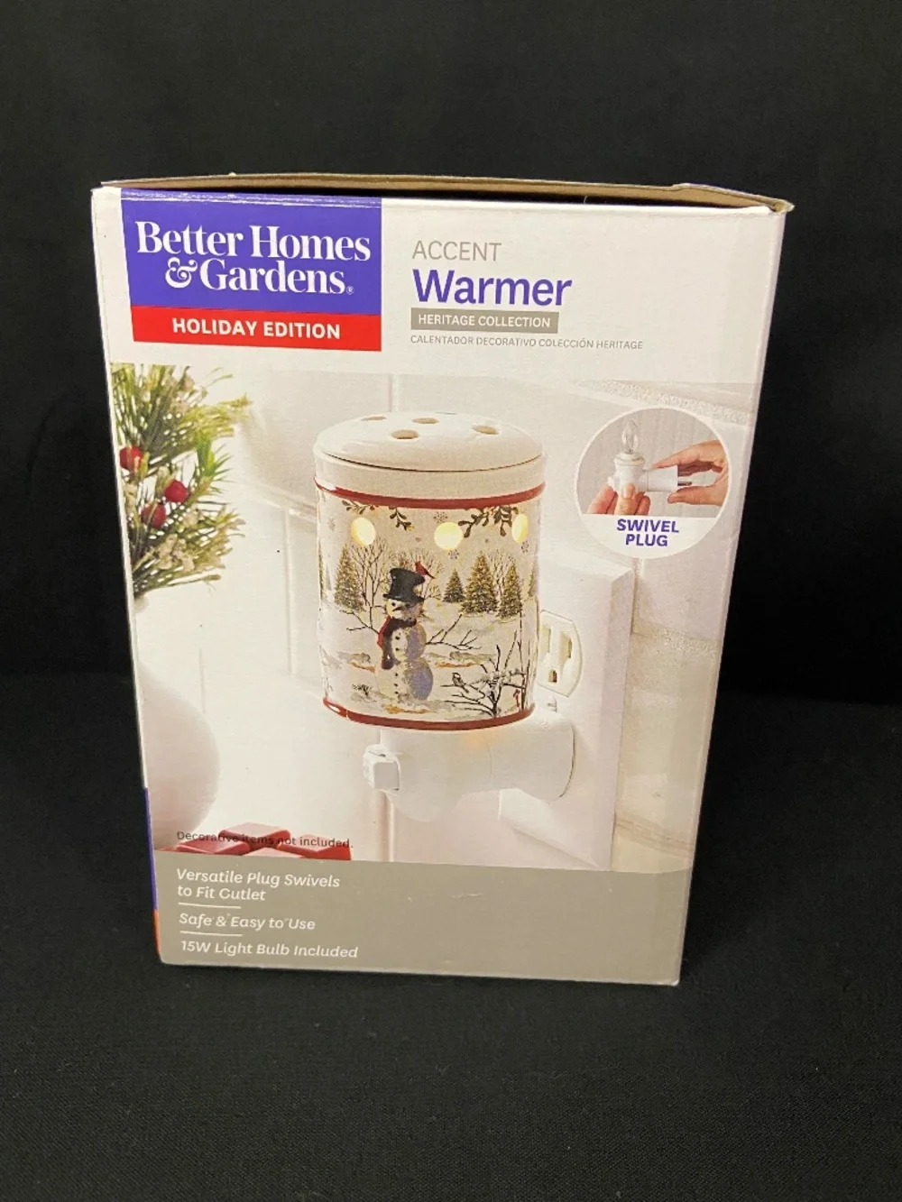 Better Homes & Gardens Wax Warmer Holiday Winter Forest Snowman Swivel Wall Plug
